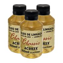 Kit 3x - Óleo de Linhaça Acrilex 100ml