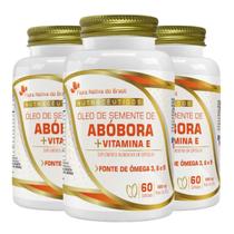 Kit 3x Óleo De Semente de Abóbora Vitamina E 60 Caps 1000mg Flora Nativa