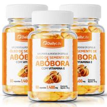 Kit 3x Óleo Semente Abóbora Vitamina E 60 Cápsulas Sem Glúten Uso Adultos DailyLife