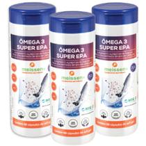 Kit 3x Ômega 3 dha Super Epa Meg 3 Meissen Alta Concentração Óleo Peixe 60 Cáps Vitamina E Zero Lactose Sódio Glúten