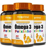 Kit 3x Ômega 3 Infantil Peixinho Sabor Cereja 60 cápsulas