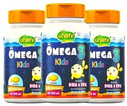 Kit 3x Ômega 3 Kids 500mg Total 180 Cápsulas Puras Sem Metais Pesados Kit 3x Ômega 3 Kids 500mg Total 180 Cápsulas Puras Sem Metais Pesados