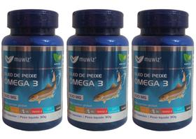 Kit 3x Omega 3 Oleo de Peixe 60 Capsulas 500mg Muwiz