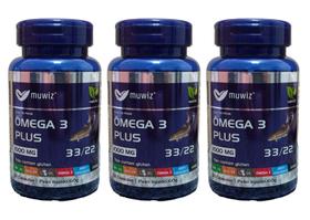 Kit 3x Ômega 3 Plus EPA 33/DHA 22 60 capsulas /1000mg Muwiz
