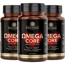 Kit 3x ômega core 60 cápsulas essential nutrition