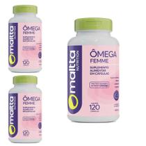 Kit 3x Ômega Femme 1000mg 3x60 cápsulas Maltta Sabor:Sem sabor
