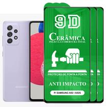 Kit 3x Película 9D Cerâmica P/ Samsung Galaxy A52 A52S - Protetora Anti Impacto Queda Choque Shock Flexível Nano - CTech