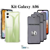 Kit 3x Películas 3D Privacidade + Capa Capinha Anti Impacto Para Samsung Galaxy A06