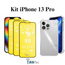 Kit 3x Películas Cerâmica Fosca + Capa Capinha Transparente para Iphone 13 Pro