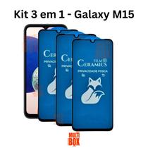 Kit 3x Películas Fosca Privacidade para Samsung Galaxy M15 Kit 3x Películas Fosca Privacidade para Samsung Galaxy M15