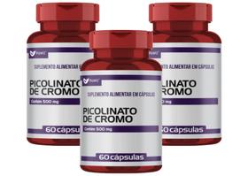 Kit 3x Picolinato de Cromo 500mg 60 capsulas Muwiz