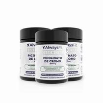 Kit 3x Picolinato de Cromo com 250mcg Dose Máxima- 60 Cápsulas