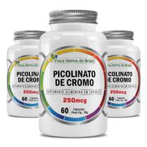 Kit 3x Picolinato de Cromo (Cromo 250mcg) 60 Capsulas Cada - Flora Nativa