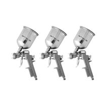 Kit 3x Pistola de Pintura Tanque Alto Encaixe 1/4 Kit 3x Pistola de Pintura Tanque Alto Encaixe 1/4