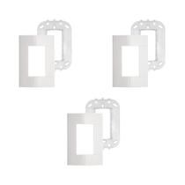 Kit 3x Placas Espelhos 4x2 para 3 Módulos Branca Brilhante Schneider Lunare Up S421230