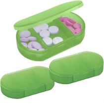 Kit 3x Porta Comprimidos com 3 Divisórias TopGet Verde