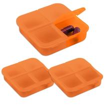Kit 3x Porta Comprimidos com 4 Divisórias TopGet Laranja Kit 3x Porta Comprimidos com 4 Divisórias TopGet Laranja