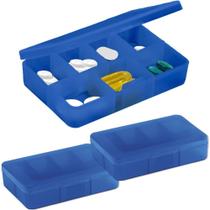 Kit 3x Porta Comprimidos com 7 Divisórias TopGet Azul