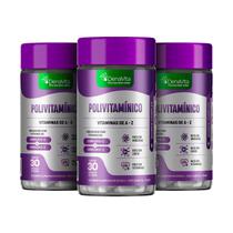 Kit 3x Pote Polivitamínico Vitaminas De A - Z Multivitamínico Vegano - Denavita