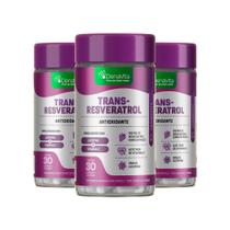 Kit 3x Pote Trans Resveratrol + Vitamina C + Licopeno - Antioxidante - Denavita