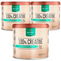 Kit 3x Potes 100% Creatine -Creatina Pura Monohidratada Suplemento Alimentar em pó 100% Pura 300g Original