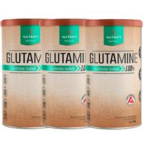 Kit 3x Potes Glutamine Suplemento Alimentar Natural L-Glutamina 100% Pura Premium - 500g Nutrify Original