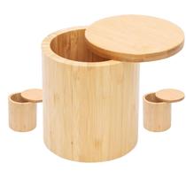 Kit 3X Potes Multiúso De Bambu Com Tampa Cozinha Mantimentos Kit 3X Potes Multiúso De Bambu Com Tampa Cozinha Mantimentos