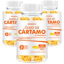 Kit 3x Potes Óleo de Cartamo Suplemento Alimentar Natural Natunectar 180 Cápsulas Gelatinosas Moles