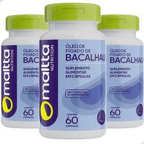 Kit 3x Potes Óleo de Figado de Bacalhau 180 Cápsulas Gelatinosas Ômega 3 Rico em EPA DHA Suplemento