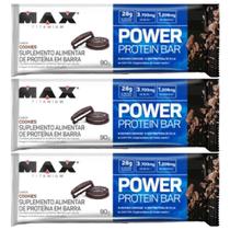 Kit 3X Power Protein Bar - 1 Unidade 90g Cookies - Max Titanium