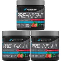 Kit 3X Pre-Night Pré Treino Noturno - 200g Morango - BodyAction