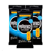 Kit 3X Preservativo Prudence Ultra Sensível Extra Grande Leve 8 Pague 6