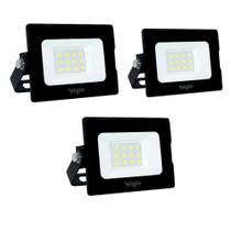 Kit 3X Projetor Refletor Led 50W Elgin (branco Frio - 6500k)