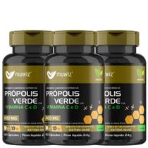 Kit 3x Própolis Verde com Vitaminas 60 cápsulas 400mg Muwiz - Linha Saude