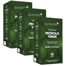 Kit 3x Propolis Verde Premium 60 Cps 10mg Fenólico, Puravida