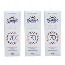 Kit 3x Protetor Solar Facial Summer FPS 70 60ml - Red