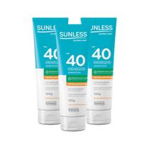Kit 3x Protetor Solar Sunless 120g Fps40 Hipoalergenico Kit 3x Protetor Solar Sunless 120g Fps40 Hipoalergenico
