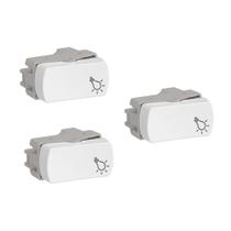 Kit 3x Pulsador Minuteria S3B72560 Branco Miluz Schneider
