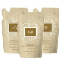 Kit 3x refil creme hidratante acetinado lily 250g boticário