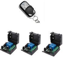 Kit 3x Rele Rf 433 1ch 12v + 1x Controle Remoto