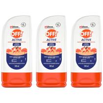 Kit 3x Repelente Contra Insetos Off Active até 10h Longa Duração Deet 25% 100ml Loção