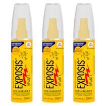 Kit 3x Repelente de Insetos Exposis Infantil Criança Com Icaridina Spray 100ml