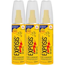 Kit 3X Repelente Infantil Spray 100Ml Exposis Icaridina Kit 3X Repelente Infantil Spray 100Ml Exposis Icaridina