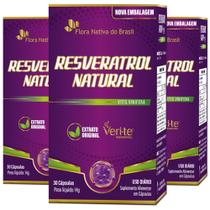 KIT 3X Resveratrol Natural Veri-te 30 Caps - Flora Nativa