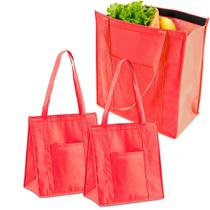 Kit 3x Sacola Térmica 18 Litros Ecológica em TNT TopGet Vermelho