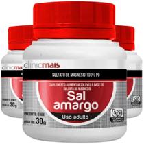 KIT 3X Sal Amargo (Sulfato de Magnésio) 30g - Clinicmais KIT 3X Sal Amargo (Sulfato de Magnésio) 30g - Clinicmais