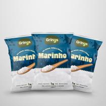 Kit 3x Sal (Marinho) Comum Moido Iodado 1Kg Grings