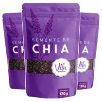 Kit 3x Semente de Chia Natural 120g para Uso Culinario em Bebidas, Frutas, Receitas Diversas Sem Gluten Sem Lactose Kit 3x Semente de Chia Natural 120g para Uso Culinario em Bebidas, Frutas, Receitas Diversas Sem Gluten Sem Lactose