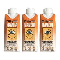 Kit 3X: Shake Proteico Vegano Banana Amendoim Naveia 250Ml