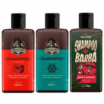 Kit 3x Shampoo Barba Negra Calico Jack Guaraná Don Alcides